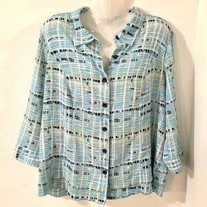 CJ Banks Button Up Blouse Size 1X